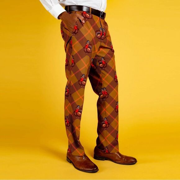 Shinesty The Tryptophan Tyrant Turkey day pants • Sz 36 - Picture 1 of 3